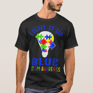 Leuchte es Blau Autism Awareness Autistisches Puzz T-Shirt