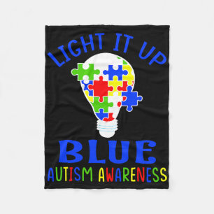 Leuchte es Blau Autismus-Bewusstsein Autistisches Fleecedecke