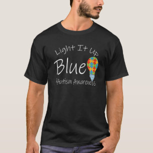 Leuchte es Blau Autismus-Bewusstseins-Lampen-Puzzl T-Shirt