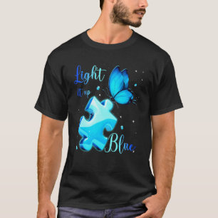 Leuchte es Blau Autismus-Bewusstseinsmonat Puzzle T-Shirt