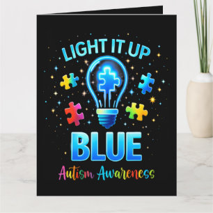 Leuchte es Blau Autistische Autismuserkennung Karte