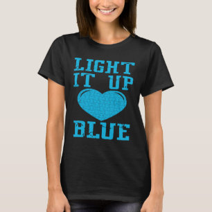 Leuchte es blau Puzzle-Teil-Autismus-Bewusstsein T-Shirt