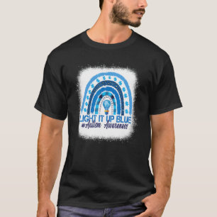 Leuchte es Blau Regenbogen Gebleicht Autismus-Bewu T-Shirt