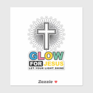 Leuchte für Jesus Christliches Kreuz Licht-Shirt-D Aufkleber