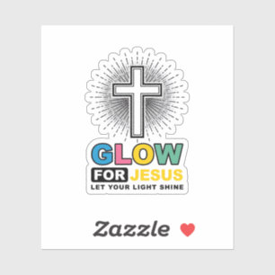 Leuchte für Jesus Christliches Kreuz Licht-Shirt-D Aufkleber