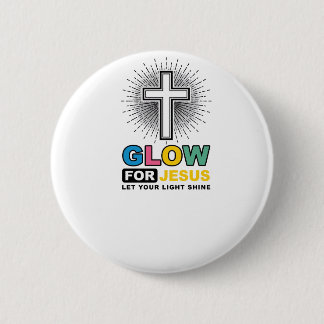 Leuchte für Jesus Christliches Kreuz Licht-Shirt-D Button