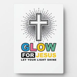 Leuchte für Jesus Christliches Kreuz Licht-Shirt-D Fotoplatte