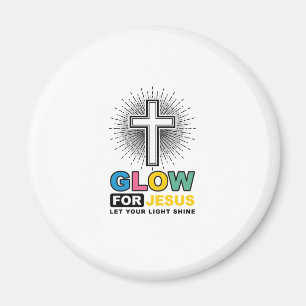 Leuchte für Jesus Christliches Kreuz Licht-Shirt-D Magnet