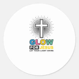 Leuchte für Jesus Christliches Kreuz Licht-Shirt-D Runder Aufkleber