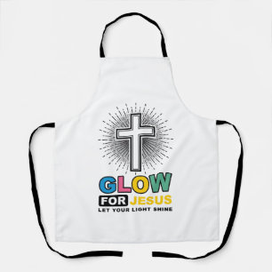 Leuchte für Jesus Christliches Kreuz Licht-Shirt-D Schürze