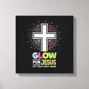 Leuchte für Jesus Christliches Kreuz T-Shirt Jesus Leinwanddruck