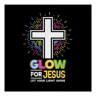 Leuchte für Jesus Christliches Kreuz T-Shirt Jesus Poster