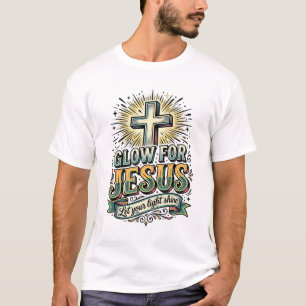 Leuchte für Jesus Vintage Christian Kreuz Shirt