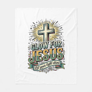 Leuchte für Jesus Vintage Christian Kreuz Shirt Fleecedecke