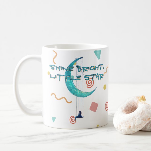 Leuchte hell, kleiner Stern – süße sternenklare Na Kaffeetasse (Mit Donut)