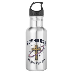 Leuchten für Jesus Christliches Kreuz Vintage Vekt Edelstahlflasche