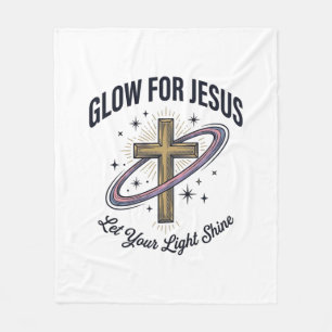 Leuchten für Jesus Christliches Kreuz Vintage Vekt Fleecedecke