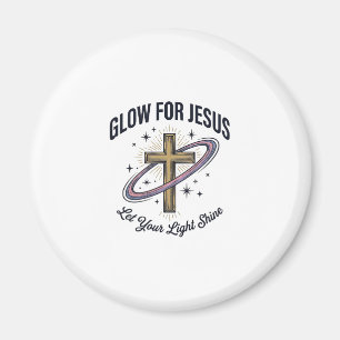Leuchten für Jesus Christliches Kreuz Vintage Vekt Magnet