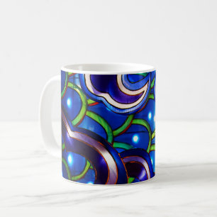 Leuchtend blaue Schuppen Kaffeetasse