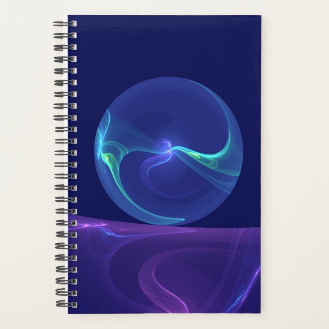 Leuchtend Blaue Violette Traum Abstrakt Fraktal Ku Planer (Vorderseite)