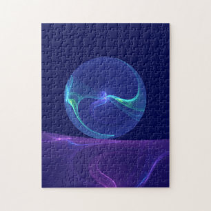 Leuchtend Blaue Violette Traum Abstrakt Fraktal Ku Puzzle