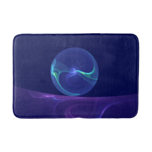Leuchtend blaue, violette Traum-Abstrakte-Fraktal- Badematte