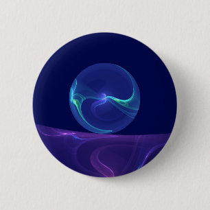 Leuchtend blaue violette Traum-Abstrakte Fraktal-K Button
