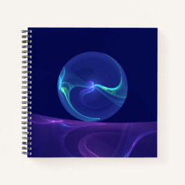 Leuchtend blaue violette Traum-Abstrakte Fraktal-K Notizbuch