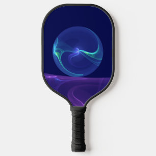 Leuchtend blaue violette Traum-Abstrakte Fraktal-K Pickleball Schläger