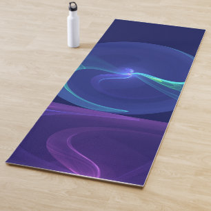 Leuchtend blaue violette Traum-Abstrakte Fraktal-K Yogamatte