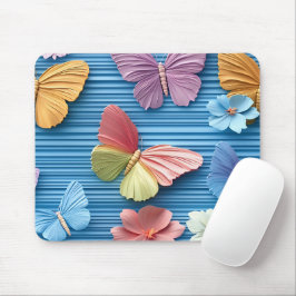 LEUCHTEND BUNTE BLUMEN UND SCHMETTERLINGE MOUSEPAD