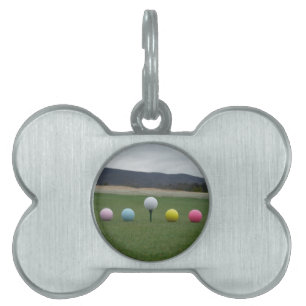 leuchtend farbige Golfbälle auf einem Berg Tiermarke