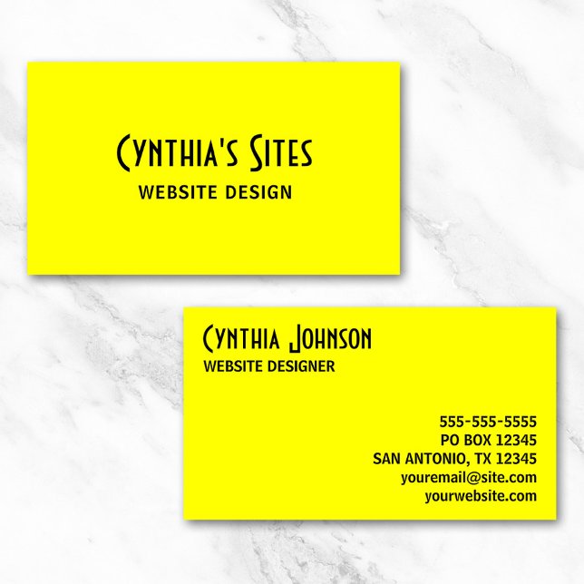 Leuchtend Gelb Visitenkarte (Bright Yellow Business Card)