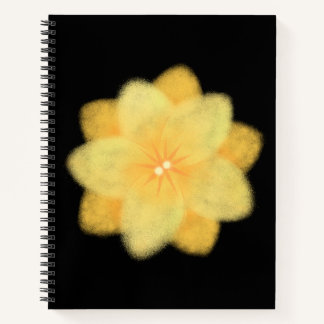 Leuchtend gelbes florales Spiralnotizbuch – Elegan Notizbuch