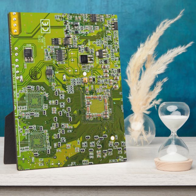 Leuchtend grüne Computergehäuse Fotoplatte (Seite)