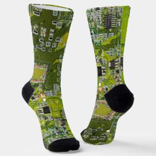 Leuchtend grüne Computergehäuse Socken
