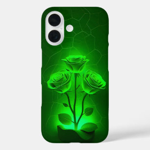 Leuchtend grüne Neonrosen iPhone-Hülle iPhone 16 Hülle