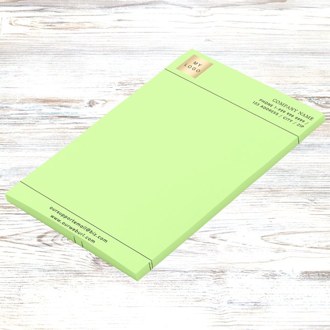 Leuchtend grünes Firmenlogo Post-it Klebezettel (Von Creator hochgeladen)