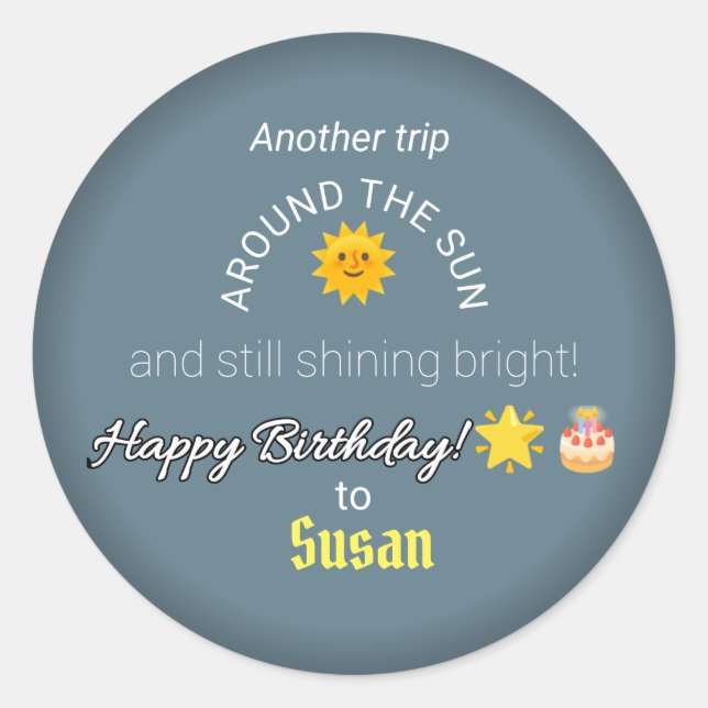 Leuchtend hell: Geburtstagsfeiersticker Runder Aufkleber (Vorderseite)