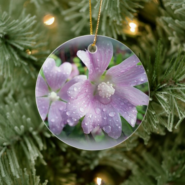 Leuchtend Lila Keramik Ornament (Baum)