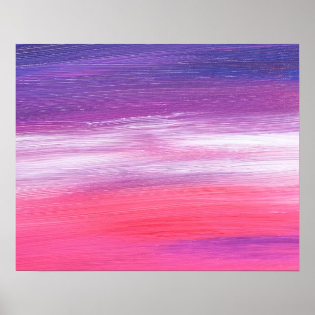 LEUCHTEND ROSA LILA ABSTRAKTE TEXTUR POSTER (Vorne)