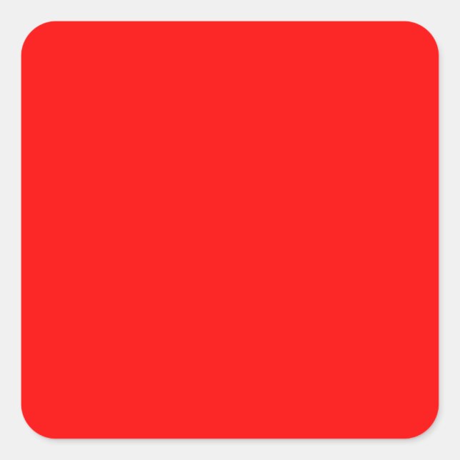 Leuchtend Rot Quadratischer Aufkleber (Vorderseite)