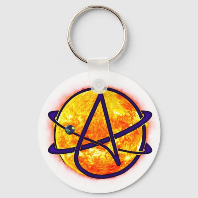 Leuchtend Sun Atheist Symbol Schlüsselanhänger (Vorderseite)