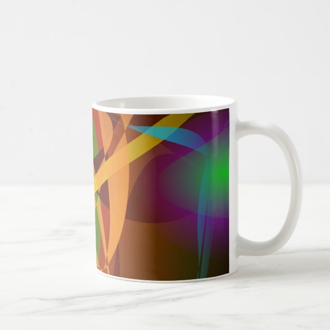Leuchtende abstrakte Kunst Browns Digital Kaffeetasse (Rechts)