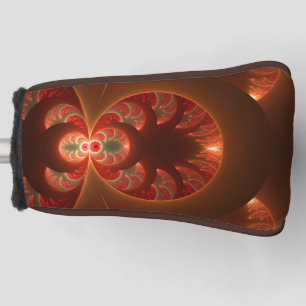 Leuchtende abstrakte moderne orange-rote Fraktal-K Golf Headcover