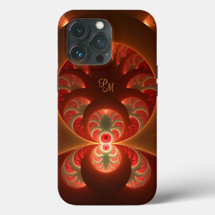 Leuchtende abstrakte orange-rote Fraktalkunst-Init Case-Mate iPhone Hülle