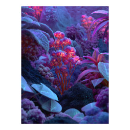 Leuchtende Außerirdische Flora Felsen Fotodruck