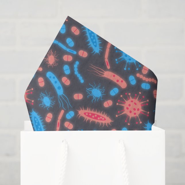 Leuchtende Bakterien Mikroorganismus pink blau Seidenpapier (Geschenktüte)