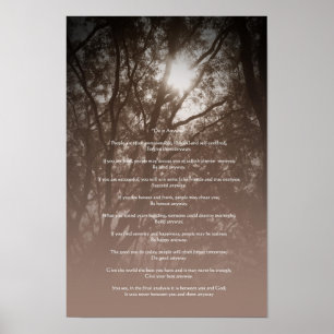 Leuchtende Bäume "Mach es trotzdem" Poster