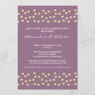 Leuchtende Beteiligung-Party-Invite (lilac) Einladung